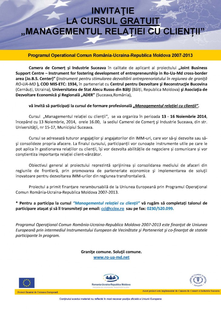 Newsletter_curs_Mng relatiei cu clientii, 13-16 Nov